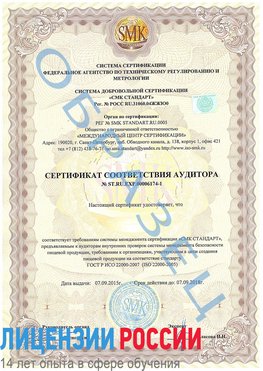 Образец сертификата соответствия аудитора №ST.RU.EXP.00006174-1 Углич Сертификат ISO 22000